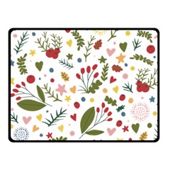 Floral Christmas Pattern  Fleece Blanket (small) by Valentinaart