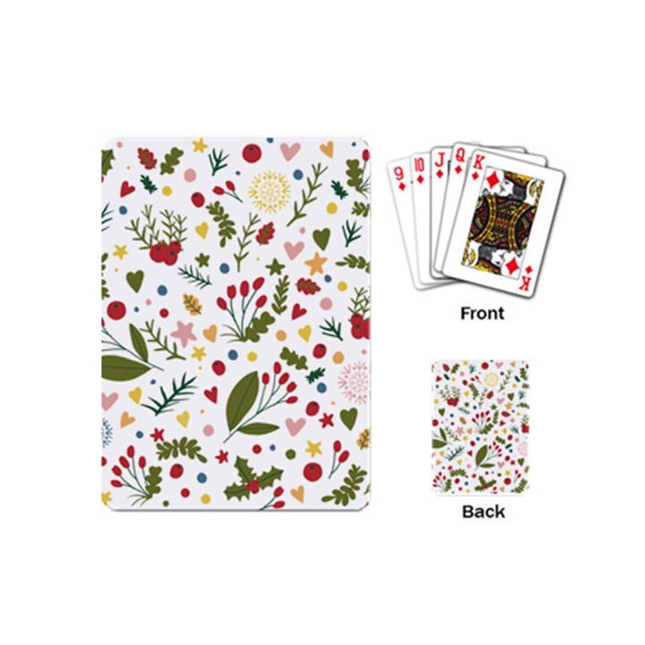 Floral Christmas pattern  Playing Cards (Mini)