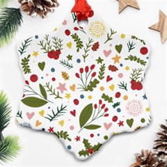 Floral Christmas Pattern  Ornament (snowflake) by Valentinaart