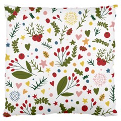 Floral Christmas Pattern  Large Cushion Case (one Side) by Valentinaart