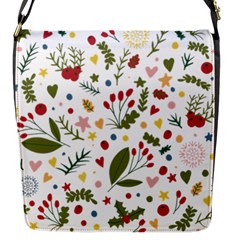 Floral Christmas Pattern  Flap Closure Messenger Bag (s) by Valentinaart