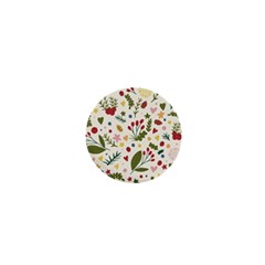 Floral Christmas Pattern  1  Mini Buttons by Valentinaart