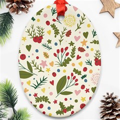 Floral Christmas Pattern  Ornament (oval) by Valentinaart