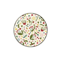 Floral Christmas Pattern  Hat Clip Ball Marker (4 Pack) by Valentinaart