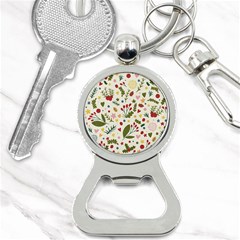 Floral Christmas Pattern  Bottle Opener Key Chains by Valentinaart