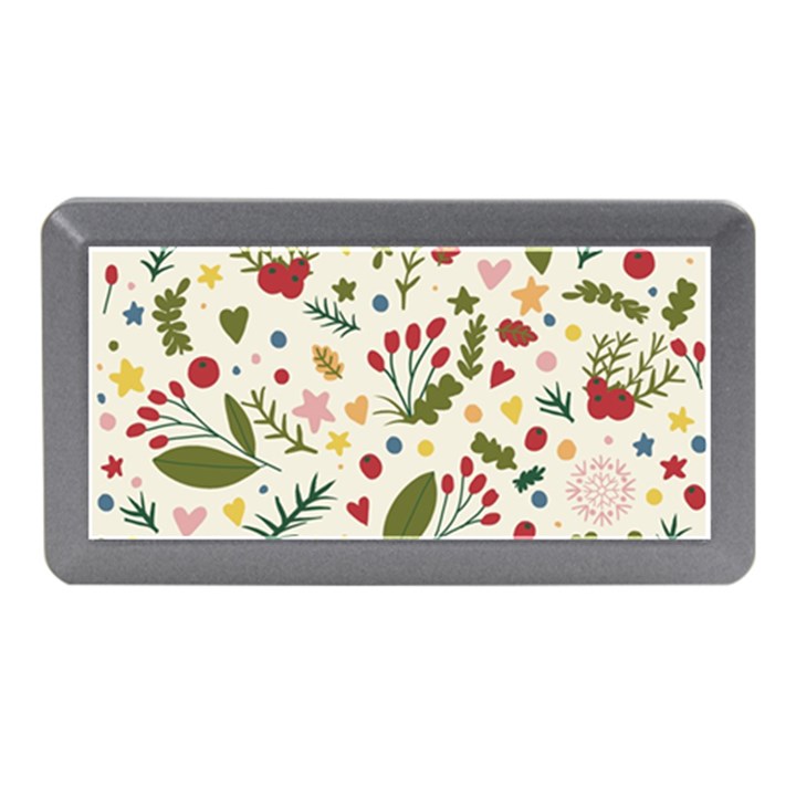 Floral Christmas pattern  Memory Card Reader (Mini)