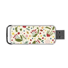 Floral Christmas Pattern  Portable Usb Flash (two Sides) by Valentinaart