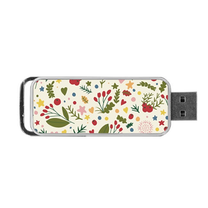 Floral Christmas pattern  Portable USB Flash (Two Sides)