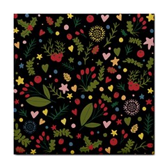 Floral Christmas Pattern  Tile Coasters by Valentinaart