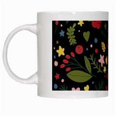 Floral Christmas Pattern  White Mugs