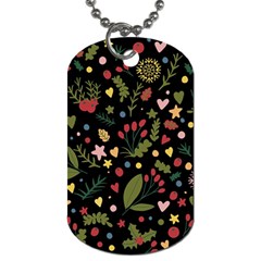 Floral Christmas Pattern  Dog Tag (one Side) by Valentinaart