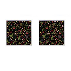 Floral Christmas Pattern  Cufflinks (square) by Valentinaart