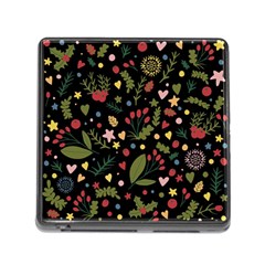 Floral Christmas Pattern  Memory Card Reader (square 5 Slot) by Valentinaart