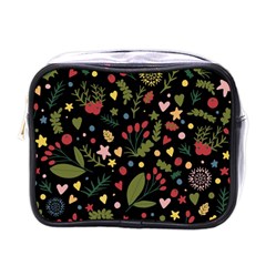 Floral Christmas Pattern  Mini Toiletries Bag (one Side) by Valentinaart