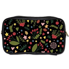 Floral Christmas Pattern  Toiletries Bag (two Sides) by Valentinaart