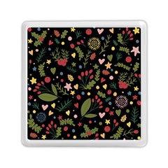 Floral Christmas Pattern  Memory Card Reader (square) by Valentinaart