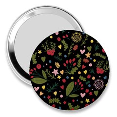 Floral Christmas Pattern  3  Handbag Mirrors by Valentinaart