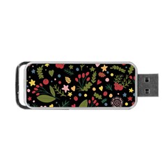 Floral Christmas Pattern  Portable Usb Flash (one Side) by Valentinaart