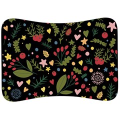 Floral Christmas Pattern  Velour Seat Head Rest Cushion by Valentinaart