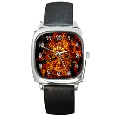 Vulcano Poster Artwork Square Metal Watch by dflcprintsclothing