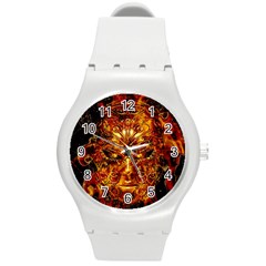 Vulcano Poster Artwork Round Plastic Sport Watch (m) by dflcprintsclothing