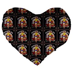 Route-66-1 Large 19  Premium Flano Heart Shape Cushions by ArtworkByPatrick