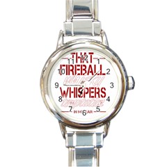 Fireball Whiskey Shirt Solid Letters 2016 Round Italian Charm Watch by crcustomgifts