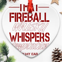 Fireball Whiskey Shirt Solid Letters 2016 Heart Ornament (two Sides)