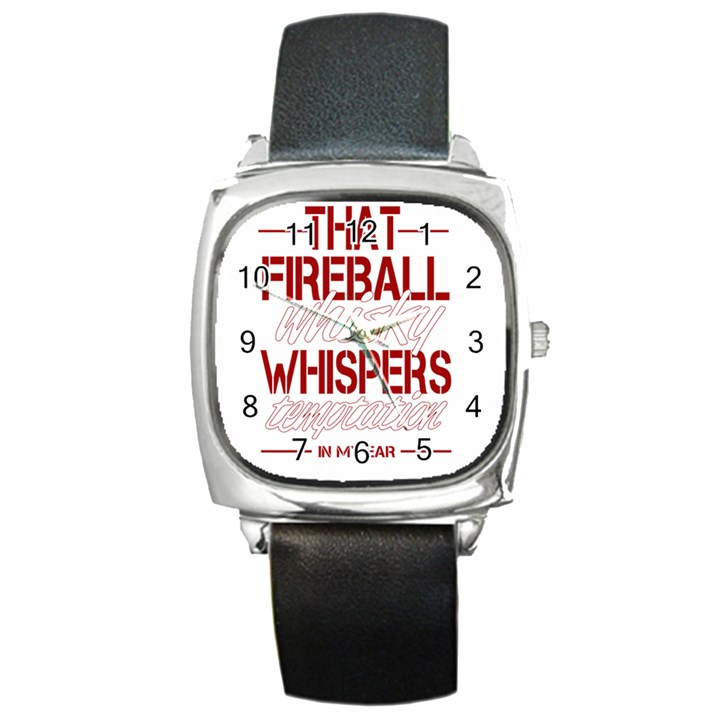 Fireball Whiskey Shirt Solid Letters 2016 Square Metal Watch