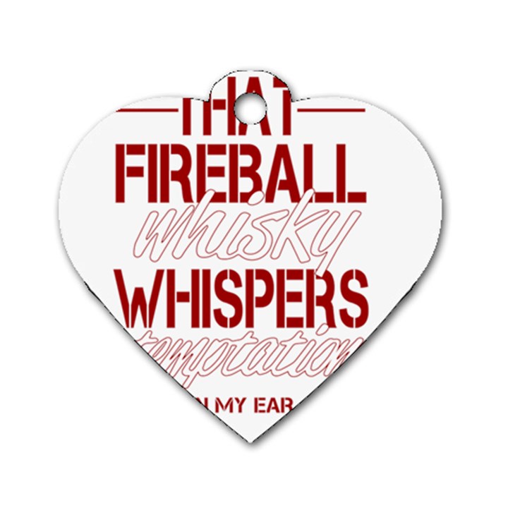 Fireball Whiskey Shirt Solid Letters 2016 Dog Tag Heart (One Side)