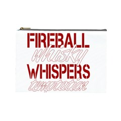 Fireball Whiskey Shirt Solid Letters 2016 Cosmetic Bag (large) by crcustomgifts