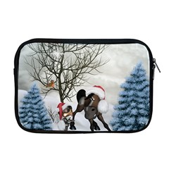 Christmas, Cute Bird With Horse Apple Macbook Pro 17  Zipper Case by FantasyWorld7