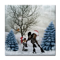 Christmas, Cute Bird With Horse Tile Coasters by FantasyWorld7