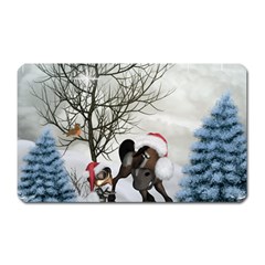 Christmas, Cute Bird With Horse Magnet (rectangular) by FantasyWorld7