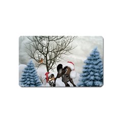 Christmas, Cute Bird With Horse Magnet (name Card) by FantasyWorld7