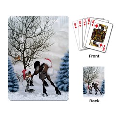 Christmas, Cute Bird With Horse Playing Cards Single Design by FantasyWorld7