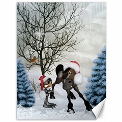 Christmas, Cute Bird With Horse Canvas 36  X 48  by FantasyWorld7