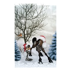 Christmas, Cute Bird With Horse Shower Curtain 48  X 72  (small)  by FantasyWorld7