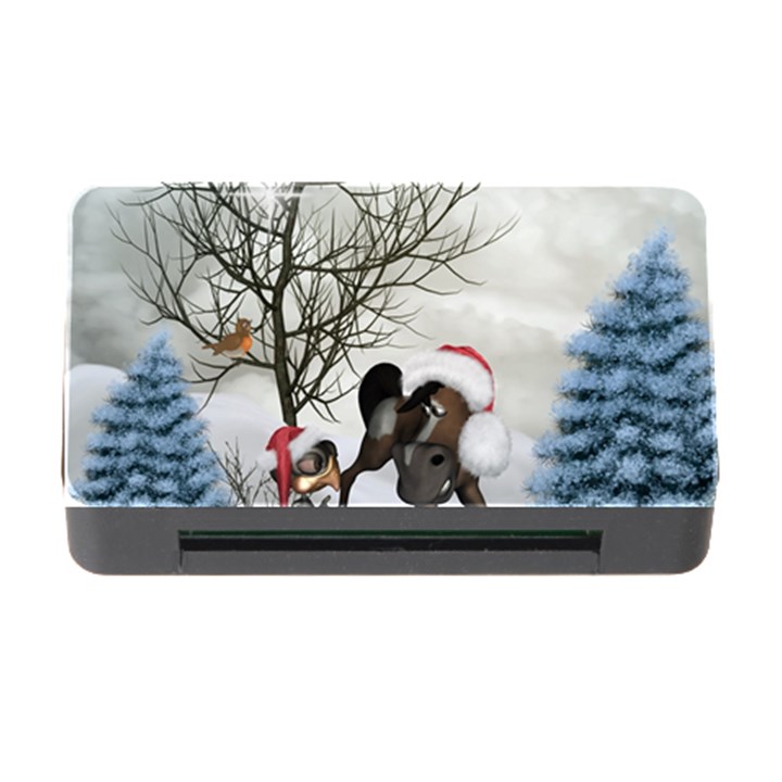 Christmas, Cute Bird With Horse Memory Card Reader with CF