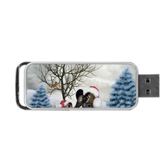 Christmas, Cute Bird With Horse Portable Usb Flash (two Sides) by FantasyWorld7