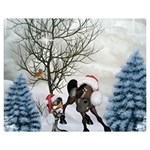 Christmas, Cute Bird With Horse Double Sided Flano Blanket (Medium)  60 x50  Blanket Front