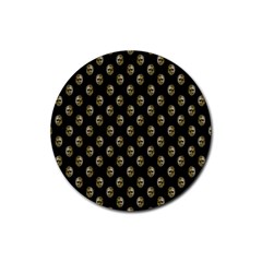 Venetian Mask Motif Pattern 1 Rubber Coaster (round)  by dflcprintsclothing