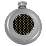 Venetian Mask Motif Pattern 1 Round Hip Flask (5 oz) Front