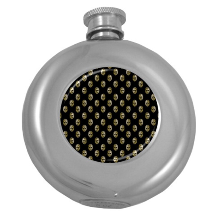 Venetian Mask Motif Pattern 1 Round Hip Flask (5 oz)