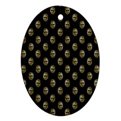 Venetian Mask Motif Pattern 1 Oval Ornament (two Sides) by dflcprintsclothing