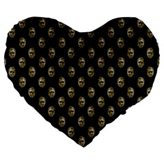 Venetian Mask Motif Pattern 1 Large 19  Premium Flano Heart Shape Cushions by dflcprintsclothing