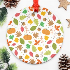 Thanksgiving Pattern Ornament (round) by Valentinaart