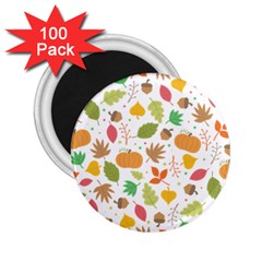 Thanksgiving Pattern 2 25  Magnets (100 Pack)  by Valentinaart