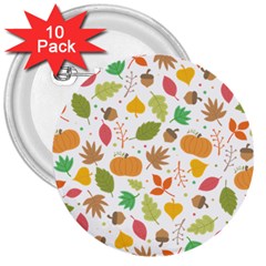 Thanksgiving Pattern 3  Buttons (10 Pack)  by Valentinaart