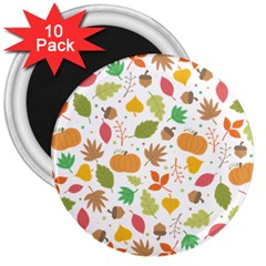 Thanksgiving Pattern 3  Magnets (10 Pack)  by Valentinaart